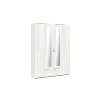 BRIMNES / СИРИУС шкаф четырёхдверный белый с одним выдвижным ящиком и двумя зеркалами