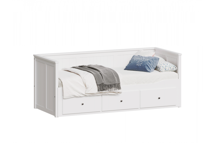 Кровать 80х200 с ящиками «Кантри» арт.410255002300 /Белый лак/-1