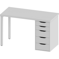 Стол письменный АЛЕКС Ингар белый,120x75, с одной тумбой Стол письменный АЛЕКС Ингар белый,120x75, с одной тумбой