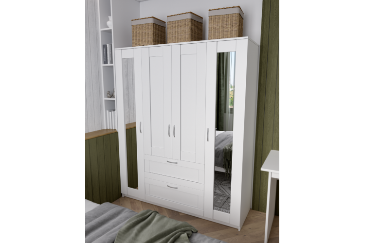 2.02.01.092.1 СИРИУС шкаф комбинированный "4 двери и 2 ящика белый RU (с 2 зеркалами)"-3