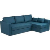 Диван угловой трехместный Тилаус с длинным подлокотником, сине-зелёный, ткань рогожка, ИКЕА