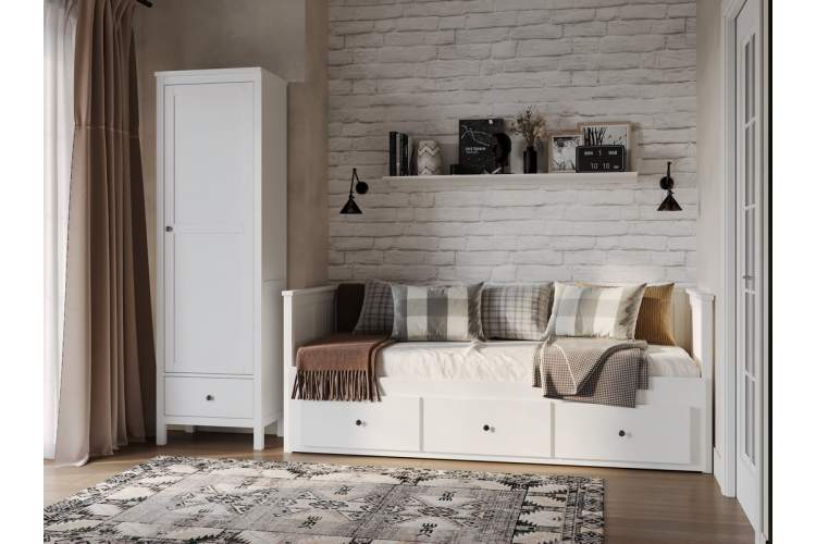 Кровать 80х200 с ящиками «Кантри» арт.410255002300 /Белый лак/-3