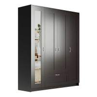 BRIMNES / СИРИУС шкаф четырехдверный с выдвижным ящиком и зеркалом, цвет Дуб Венге