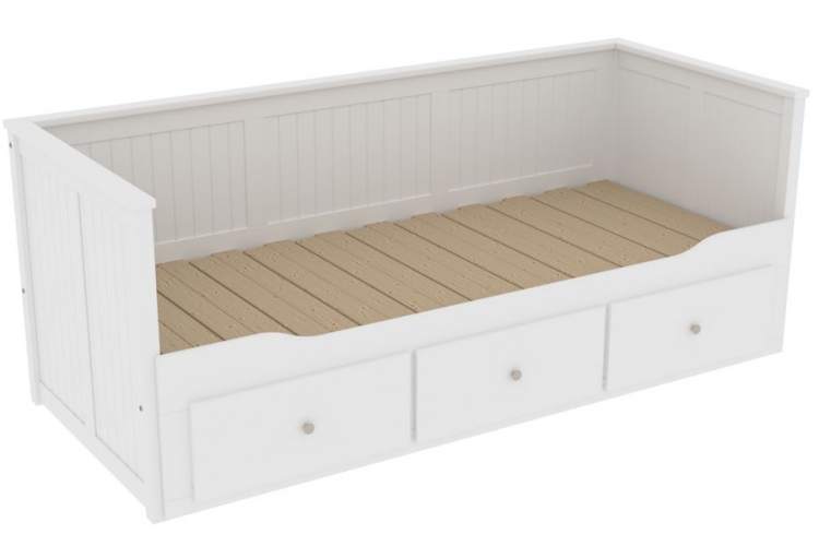 Кровать 80х200 с ящиками «Кантри» арт.410255002300 /Белый лак/