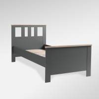 2.08.04.050.15 САГА кровать одинарная 90х200 серая/ясень