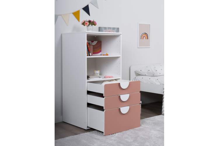 СТУВА / ПИКСИ стеллаж с 3 ящиками 60x57x123, мечтательный пион-5