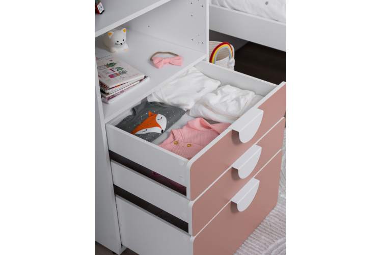 СТУВА / ПИКСИ стеллаж с 3 ящиками 60x57x123, мечтательный пион-6