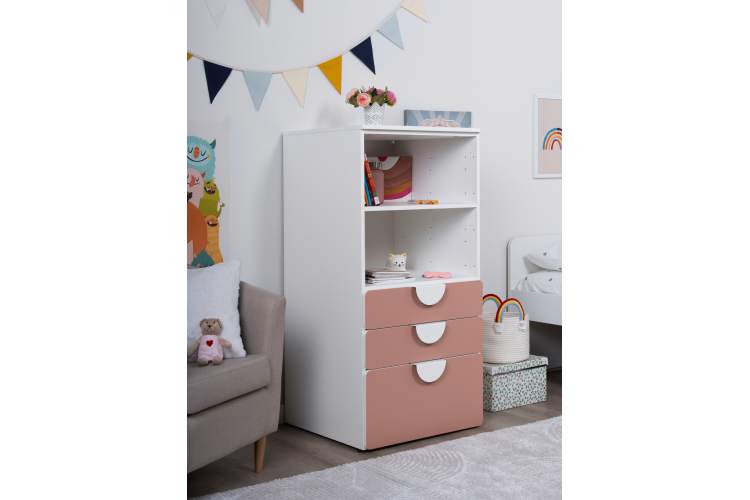 СТУВА / ПИКСИ стеллаж с 3 ящиками 60x57x123, мечтательный пион-4