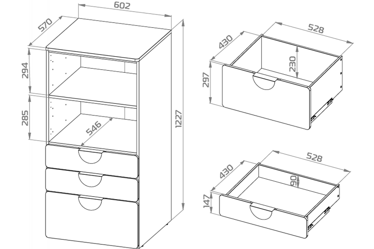 СТУВА / ПИКСИ стеллаж с 3 ящиками 60x57x123, озорной василек-2