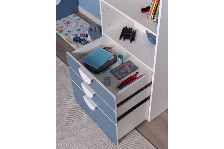 СТУВА / ПИКСИ стеллаж с 3 ящиками 60x57x123, озорной василек-6