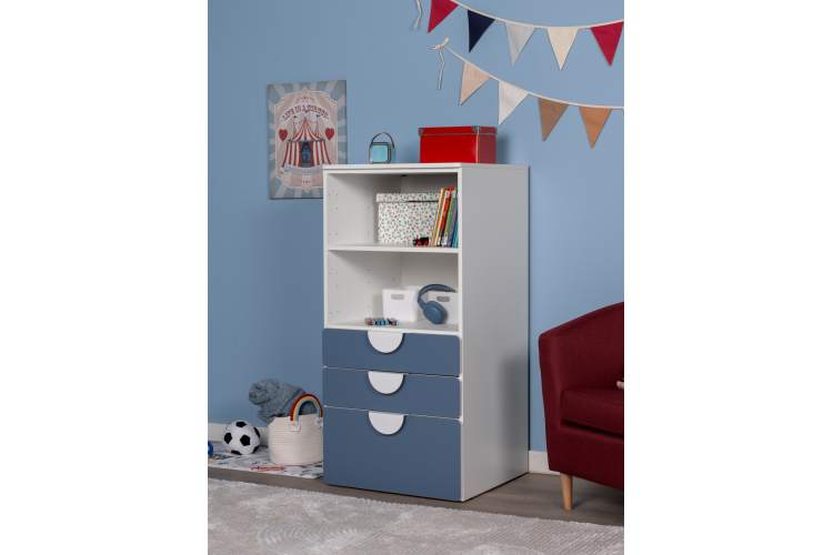 СТУВА / ПИКСИ стеллаж с 3 ящиками 60x57x123, озорной василек-4