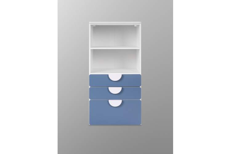 СТУВА / ПИКСИ стеллаж с 3 ящиками 60x57x123, озорной василек-1