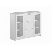 BRIMNES / СИРИУС тумба с двумя стеклянными дверьми и тремя ящиками, цвет белый ИКЕА (IKEA) BRIMNES / СИРИУС тумба с двумя стеклянными дверьми и тремя ящиками, цвет белый ИКЕА (IKEA)