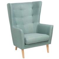 Кресло для отдыха ИКЕА Саари мятно-серое, ткань рогожка