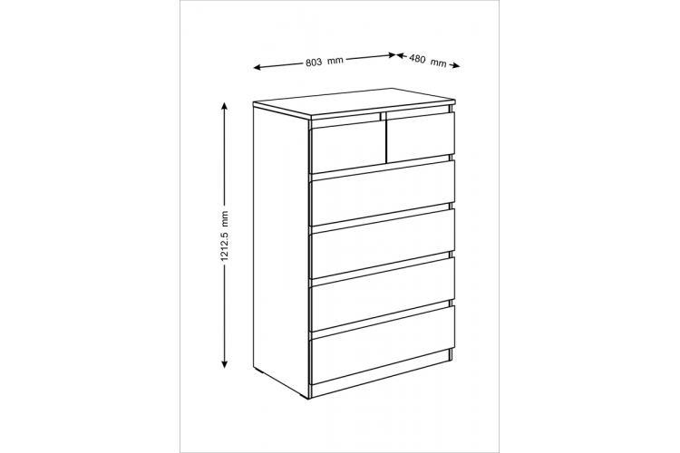 9.05.02.100.5 MALTA комод 4+2 ящика без доводчиков 80х121 Дуб Венге RU-2