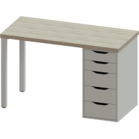 Стол письменный Ингар 1/5Т 120x75x55, дуб беленый/белый Стол письменный Ингар 1/5Т 120x75x55, дуб беленый/белый