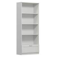 BRIMNES / СИРИУС стеллаж широкий, с ящиком и четырьмя полками, цвет белый