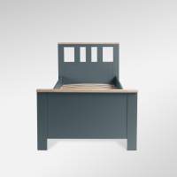 2.08.04.050.16 САГА кровать одинарная 90х200 темно-бирюзовая/ясень