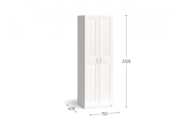 9.06.01.030.5 MAKS шкаф 2 двери (РУЧКА-СКОБА) 75х61х233 Дуб Венге RU-2