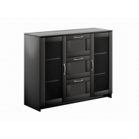 BRIMNES / СИРИУС тумба с двумя стеклянными дверьми и тремя ящиками, цвет Дуб Венге