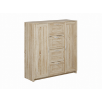 BRIMNES / СИРИУС тумба двухдверная с четырьмя ящиками, цвет Дуб Сонома BRIMNES / СИРИУС тумба двухдверная с четырьмя ящиками, цвет Дуб Сонома