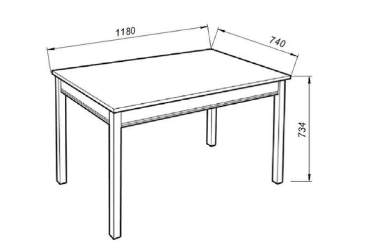 Стол обеденный 1180х740 «Вествик» арт.414155002300 /Белый лак/-2