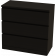 Комод МАЛЬМ Варма 3 с тремя выдвижными ящиками, цвет ясень черный