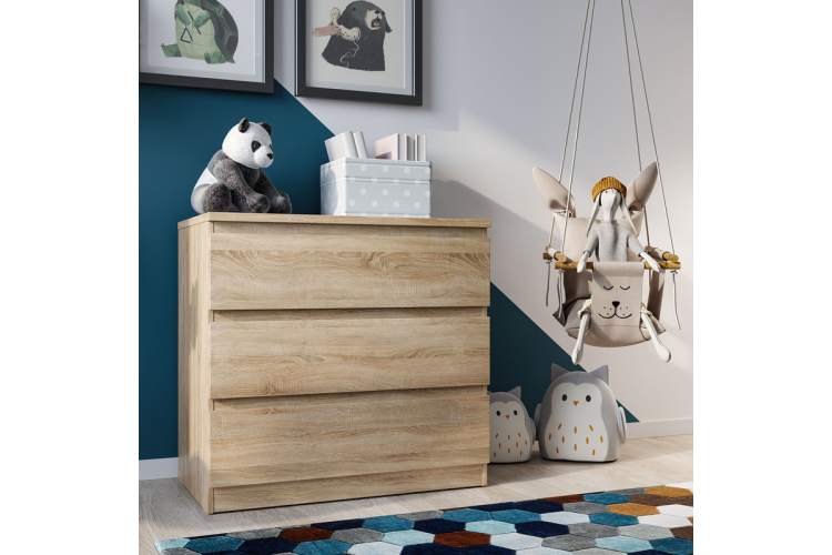 9.05.02.040.3 MALTA комод 3 ящика без доводчиков 80х76 сонома RU-3