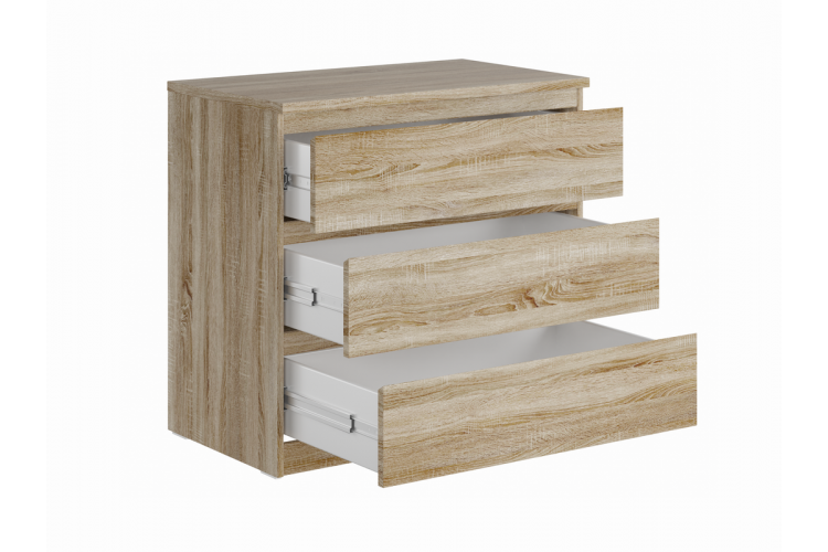 9.05.02.040.3 MALTA комод 3 ящика без доводчиков 80х76 сонома RU-1