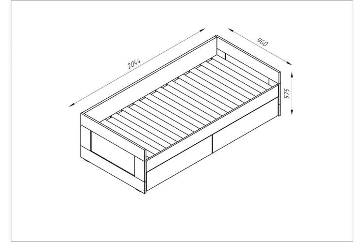 2.02.08.230.1 СИРИУС кровать раздвижная 90х200 белая RU-2