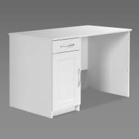 Стол КАСТОР письменный с одной тумбой и одним ящиком, цвет белый