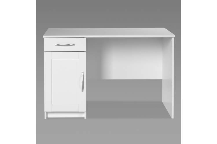 Стол КАСТОР письменный с одной тумбой и одним ящиком, цвет белый-1