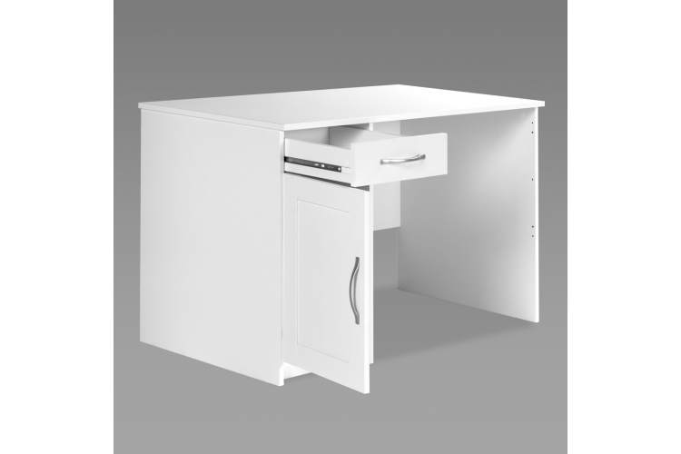 Стол КАСТОР письменный с одной тумбой и одним ящиком, цвет белый-9