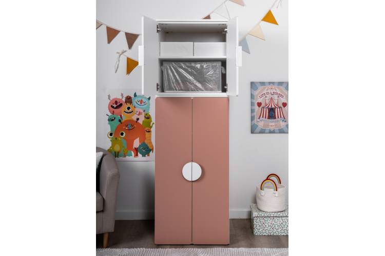 СТУВА / ПИКСИ шкаф распашной с 2 дверьми 60x57x63, мечтательный пион-7