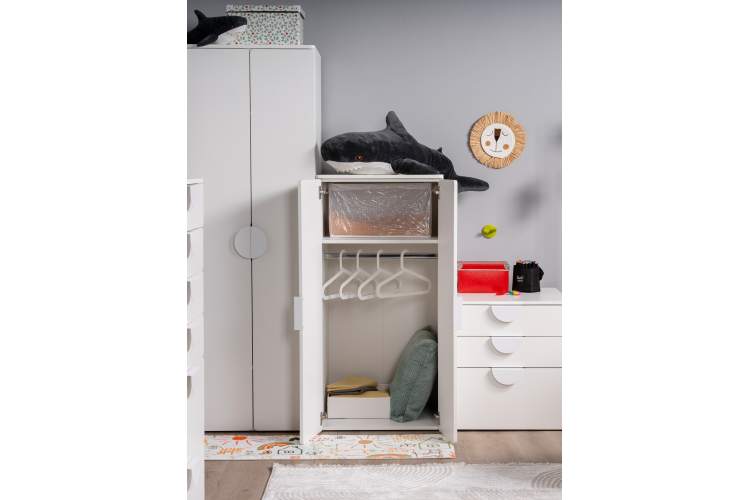 СТУВА / ПИКСИ шкаф распашной с 2 дверьми и полкой 60х57х123, робкий подснежник-5