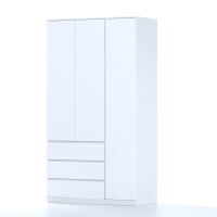 Шкаф МАЛЬМ белый 123 распашной 222х123х57, белый