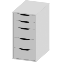 Тумба ИНГАР Alex ikea белый с пятью ящиками