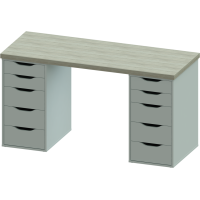 Стол письменный Ингар 2/55 140x75x55, дуб беленый/белый Стол письменный Ингар 2/55 140x75x55, дуб беленый/белый