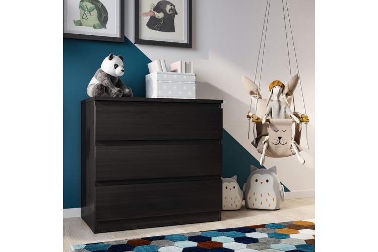 9.05.02.040.5 MALTA комод 3 ящика без доводчиков 80х76 Дуб Венге RU-3