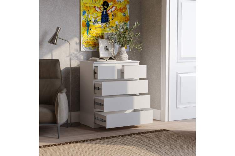 9.05.02.080.1 MALTA комод 3+2 ящика без доводчиков 80х99 белый RU-3