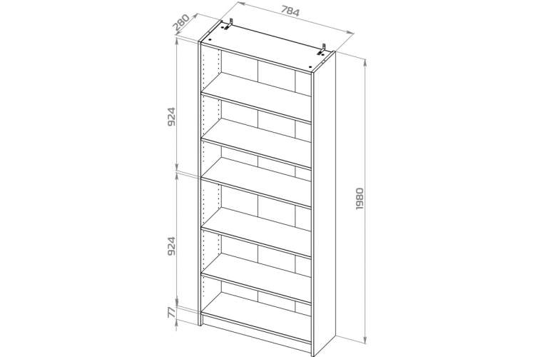 Стеллаж БИЛЛИ / ВАРМА СТЭНД 80 стеллаж 78х198х28, белый ИКЕА-2