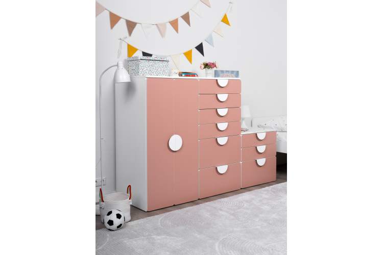 СТУВА / ПИКСИ шкаф распашной с 2 дверьми и полкой 60х57х123, мечтательный пион-7