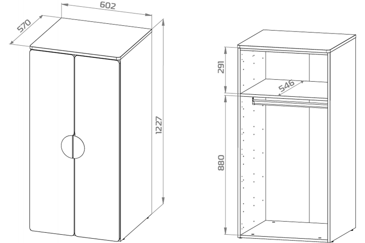 СТУВА / ПИКСИ шкаф распашной с 2 дверьми и полкой 60х57х123, озорной василек-2