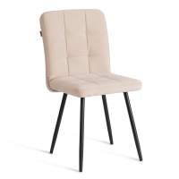Стул обеденный Medeo LT, флок , бежевый/черный, 7, 45х56х89 см