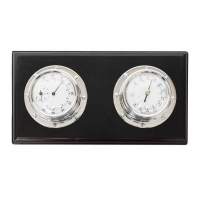 Термометр/барометр Secret De Maison ( mod. 37811 ) латунь/дерево манго, 28*15*6см, никель/черный