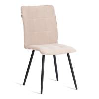 Стул обеденный Bari ткань велюр, 46х55х89, молочный/черный, (Porsche 2)