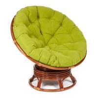 Кресло-качалка PAPASAN/ПАПАСАН w 23/01 B /с подушкой/ 115х78х104 см, Pecan (орех), флок Олива, 23