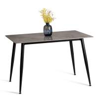 Стол обеденный Austen/Остин столешница керамика (глянцевая) / опоры металл, серый/чёрный, 120x80x75(+1) см Стол обеденный Austen/Остин столешница керамика (глянцевая) / опоры металл, серый/чёрный, 120x80x75(+1) см