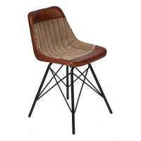 Стул Secret De Maison GETS ( mod. M-14529 ) металл/кожа буйвола/ткань хлопок, 78х45х51см, коричневый, ткань: винтаж (Комплект из 2 шт.) Стул Secret De Maison GETS ( mod. M-14529 ) металл/кожа буйвола/ткань хлопок, 78х45х51см, коричневый, ткань: винтаж (Комплект из 2 шт.)