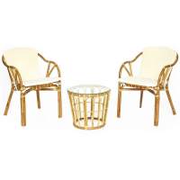 Комплект террасный AKIRA /с подушкой/ skin rattan eco, 54х60х78см / D46х40см, Natural (натуральный) Комплект террасный AKIRA /с подушкой/ skin rattan eco, 54х60х78см / D46х40см, Natural (натуральный)